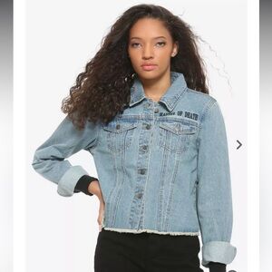 Harry Potter Deathly Hallows cropped denim jacket size small